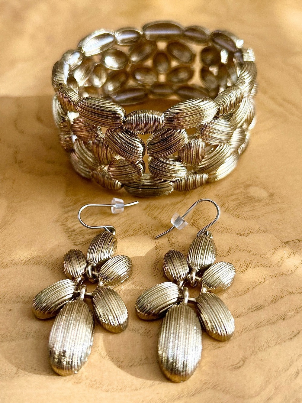Macy’s Gold Tone Earrings and Bracelet Set